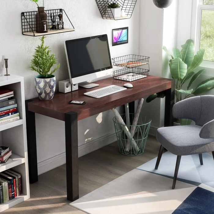 Persica Transitional Vintage Walnut 60-inch Wood Computer Desk by Furniture of America