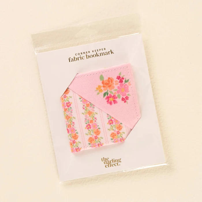 Petal Parade Pink Corner Keeper Fabric Bookmark