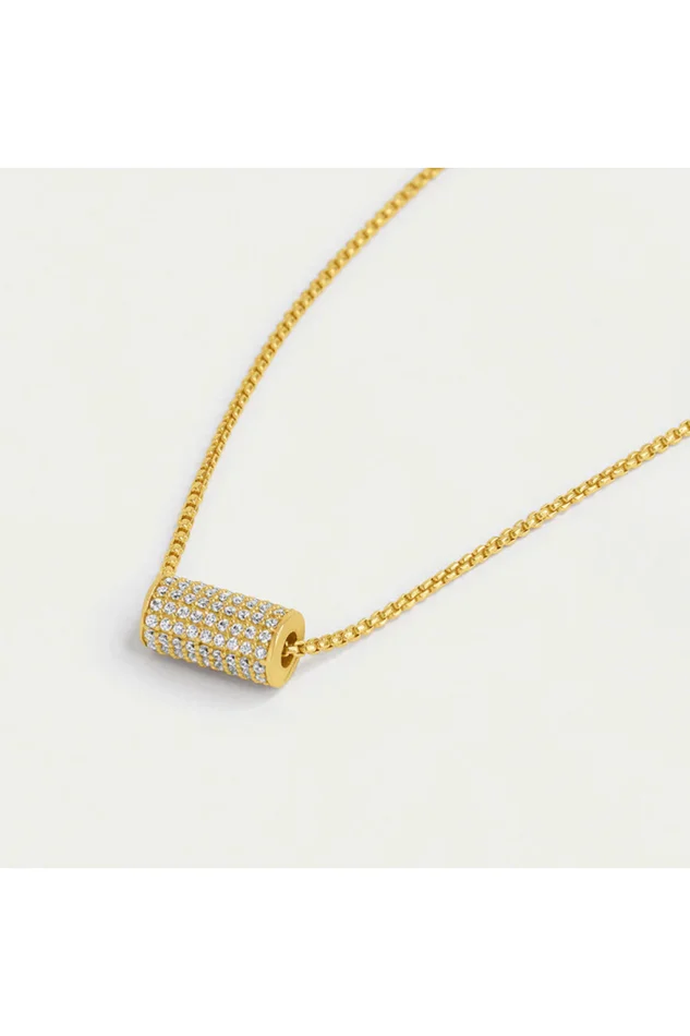 PETIT PAVE MINI TUBE NECKLACE