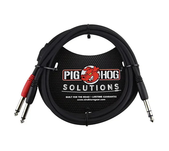 Pig Hog PYIC06, TRS(M)-Dual 1/4″ Insert Cable – 6 Ft