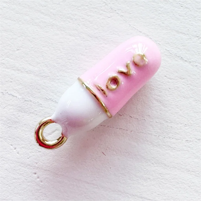 Pink Pill Charm, “Love”