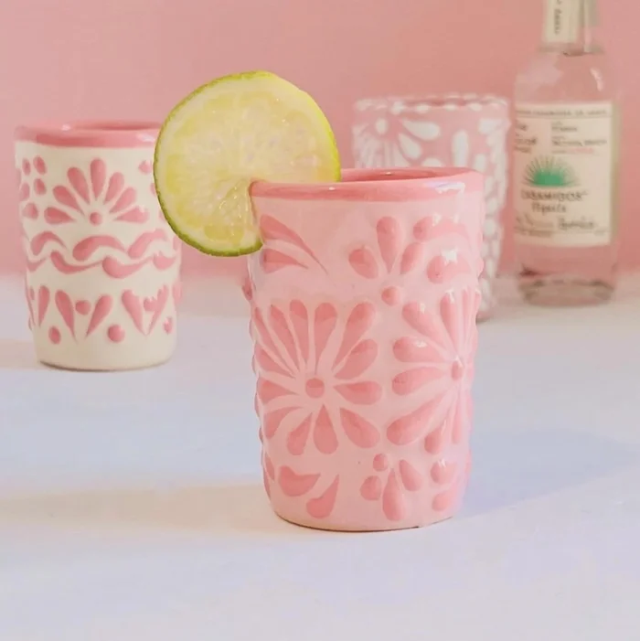 Pink + Pink Handmade Talavera Shot Glass