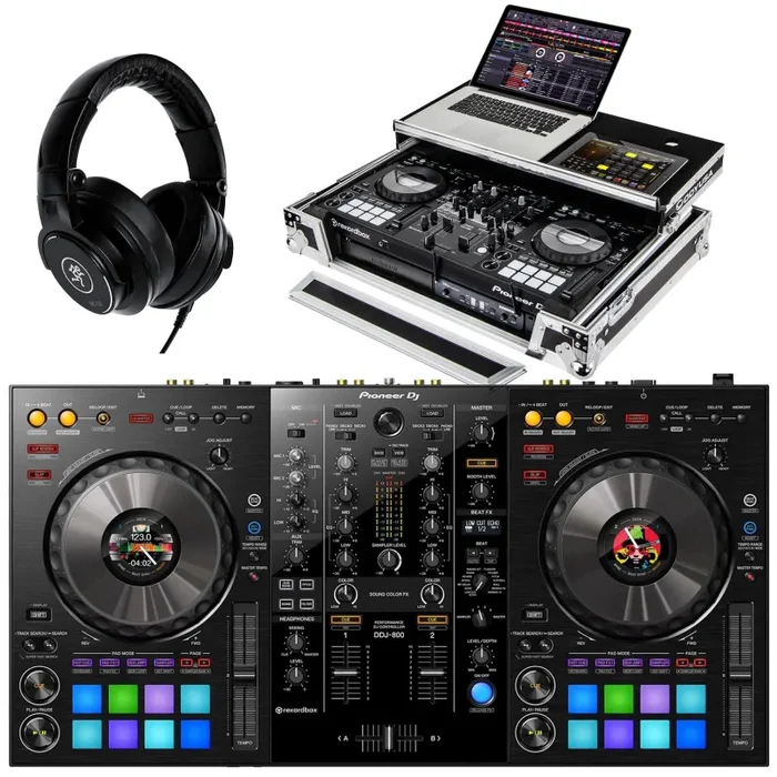 Pioneer DDJ-800 DJ Controller Bundle Deal Odyssey Case, Mackie MC-150 Headphones DJ Package