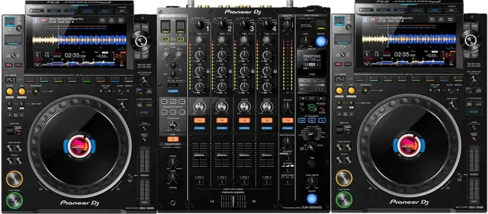 Pioneer DJ Kit of 2 CDJ3000 Professional DJ Multi Player and DJM900NXS2 Digital Pro-DJ Mixer – Black Supply
