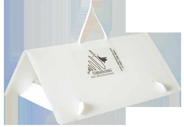Plastic Delta Trap (White) complete (includes sticky insert and hanger) *** DO NOT USE WHERE BEES ARE PRESENT ***