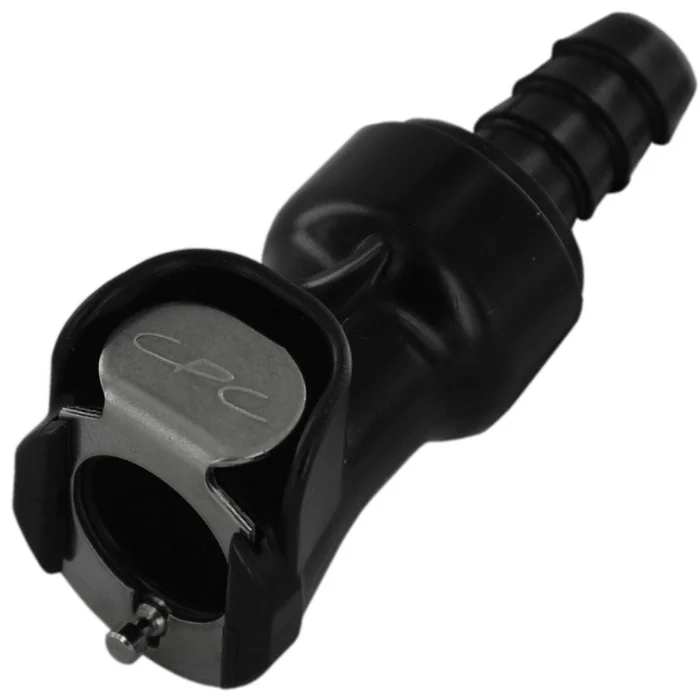 PLCD17005VB Valved In-Line Hose Barb Black Coupling Body 5/16 ID Barb Viton O-ring