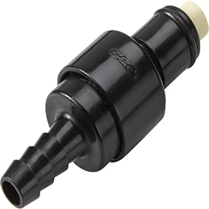 PLCD2200406MBLK Valved In-Line Hose Barb Coupling Insert 1/4 ID Barb