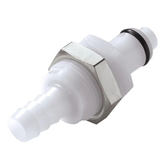 PLCD42005 Valved Panel Mount Hose Barb Coupling Insert 5/16 ID Barb