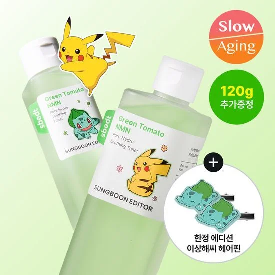 [Pokemon Edition] SUNGBOON EDITOR Green Tomato NMN Pore Hydro Soothing Toner 350g (+120g)
