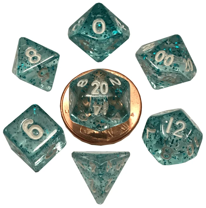Polyhedral Dice Set – 10mm Mini Dice (Ethereal Black)