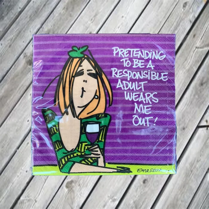 Pretending to be a responsible Adult…Cocktail Napkin