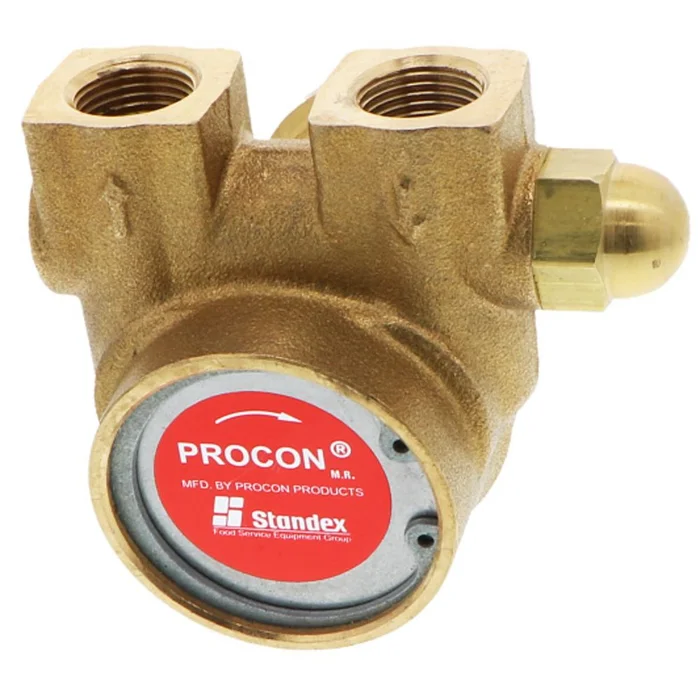 Procon Pump Brass w/ .188″ Double Flat Drive 100 GPH 3/8″ NPT Fluorocarbon Seal – 225 PSI Relief Valve