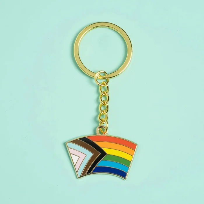 Progress Pride Enamel Keychain