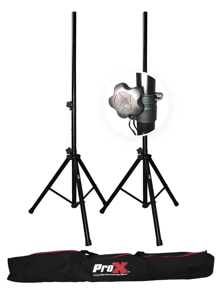 ProX T-SS18P Set of 2 Heavy Duty Speaker Tripod Stands with Bag – 6 ft (44″-72″)