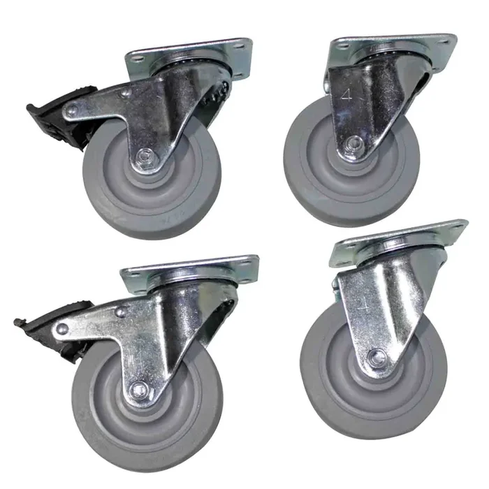 ProX X-CASTER-4-GREY 4″ Grey Casters (Set of 4 – 2 Locking)