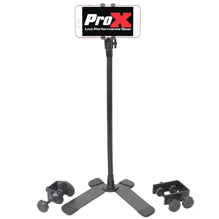 ProX X-MOBICP18 Cellphone Holder Selfie Stick with Table Stand Tripod Clamp and Case