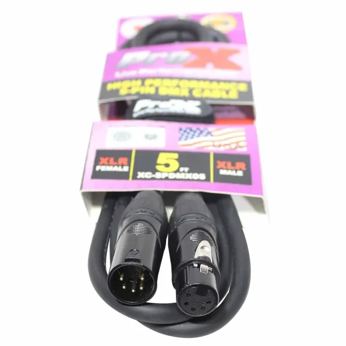 ProX XC-5PDMX05, DMX XLR5-M to XLR5-F High Performance Data Cable – 5 Feet Hot on Sale