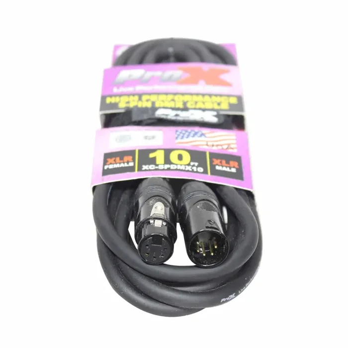 ProX XC-5PDMX10, DMX XLR5-M to XLR5-F High Performance Cable – 10 Feet