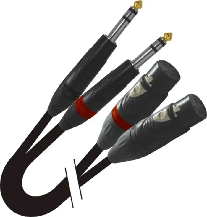 Prox XC-DSXF10 Balanced Dual 1/4″ TRS-M to Dual XLR3-F High Performance Audio Cable – 10 Feet