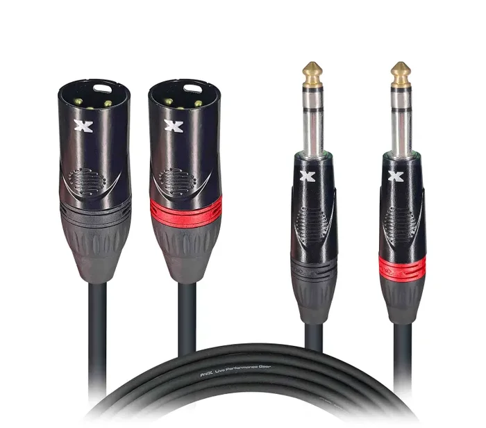 ProX XC-DSXM10, Balanced Dual 1/4″ TRS-M to Dual XLR3-M High Performance Audio Cable – 10 Ft