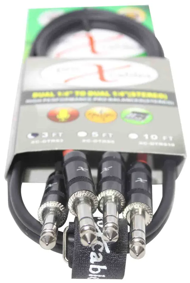 Prox XC-DTRS3 Balanced Dual 1/4″ TRS-M to Dual 1/4″ TRS-M High Performance Audio Cable – 3 Feet Discount