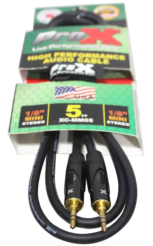 Prox XC-MM05 Balanced TRS-M Mini 1/8″ to TRS-M Mini 1/8″ High Performance Audio Cable – 5 Feet Hot on Sale