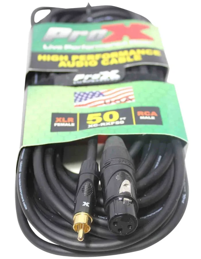 Prox XC-RXF50 Unbalanced RCA to XLR-F High Performance Audio Cable – 50 Feet