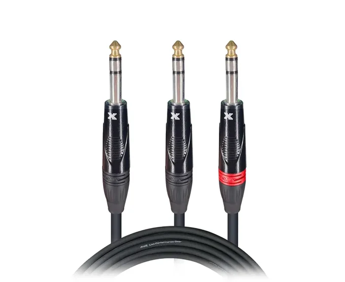 Prox XC-SYS03 1/4″ TRS-M to Dual 1/4″ TRS-M High Performance Audio Cable – 3 Feet
