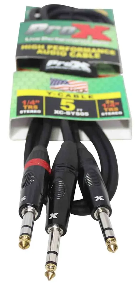 Prox XC-SYS05 1/4″ TRS-M to Dual 1/4″ TRS-M High Performance Audio Cable – 5 Feet Online Hot Sale