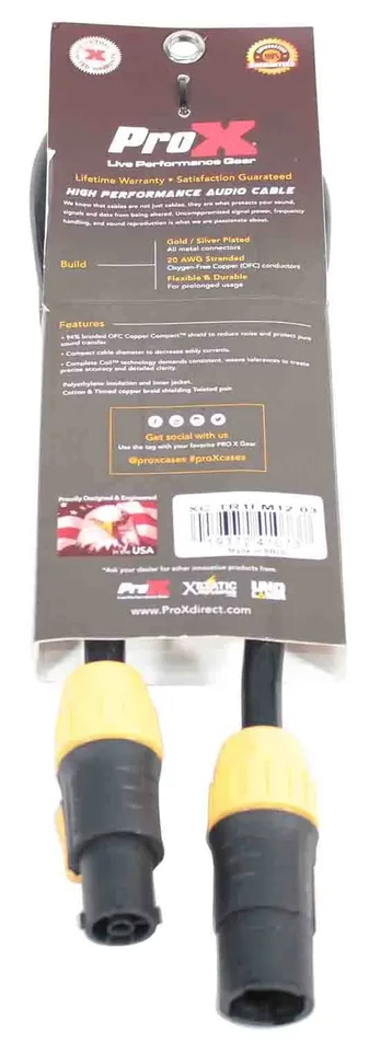 ProX XC-TR1FM12-03 Male to Female 12AWG Power Cable for Powercon Compatible Devices – 3 Feet - Image 3