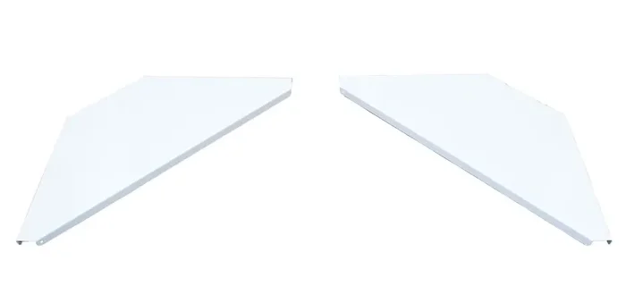 ProX XF-CSW X2, Set of 2 Aluminum Corner Shelves for DJ Facade – White