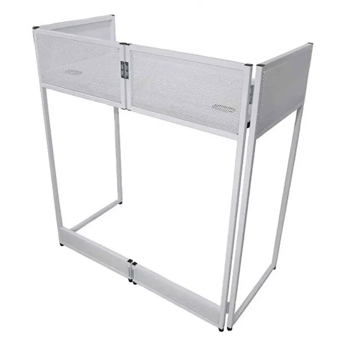 ProX XF-VISTA WH VISTA White DJ Booth Facade Table Station with White/Black Scrim Kit and Padded Travel Bag Online - Image 2