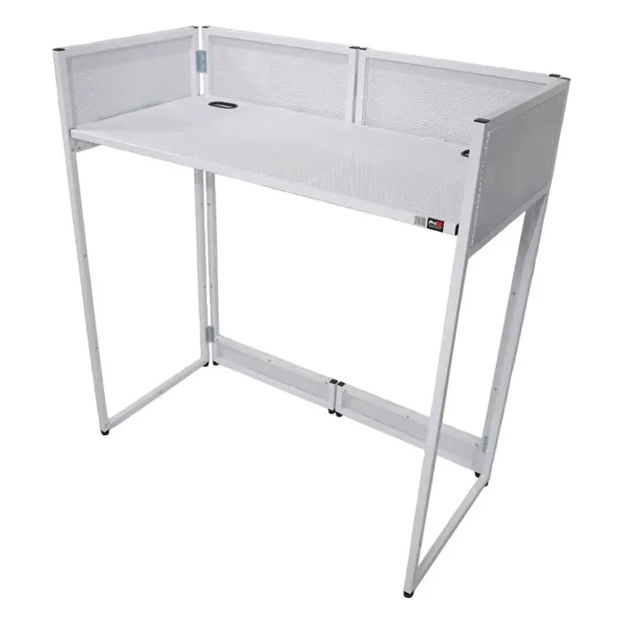 ProX XF-VISTA WH VISTA White DJ Booth Facade Table Station with White/Black Scrim Kit and Padded Travel Bag Online - Image 3