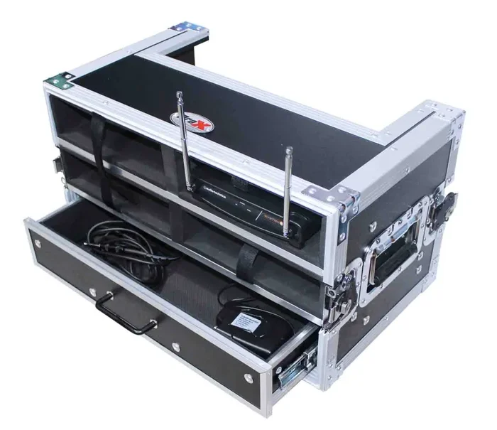 ProX XS-4WM2DR Wireless Microphone Case for 4 Units with 2U Rack Drawer
