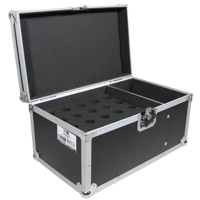ProX XS-MIC20S Microphone Case Holds 20 Handhelds with Side Storage