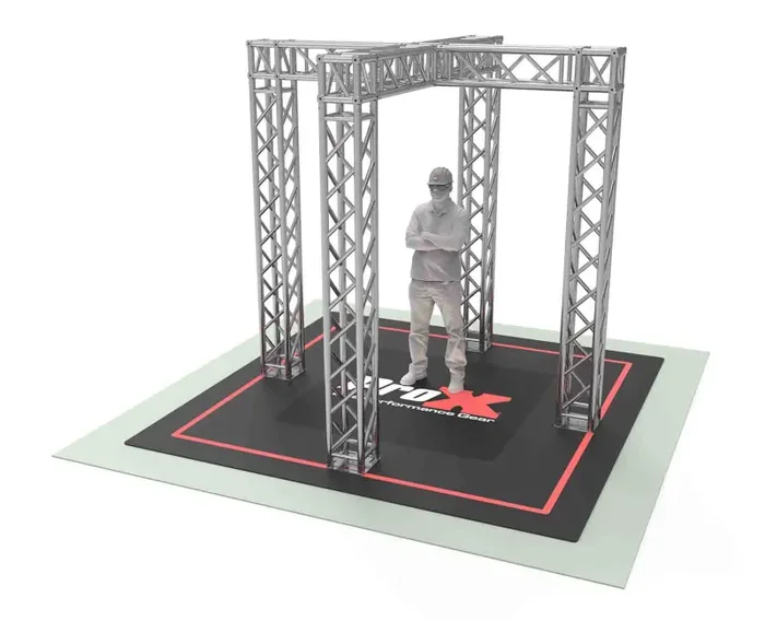 ProX XTP-999X Tradeshow Booth 9.42 W X 9.42 L X 9.20 FT H with X Shape Design in center – 2mm Heavy Duty Truss