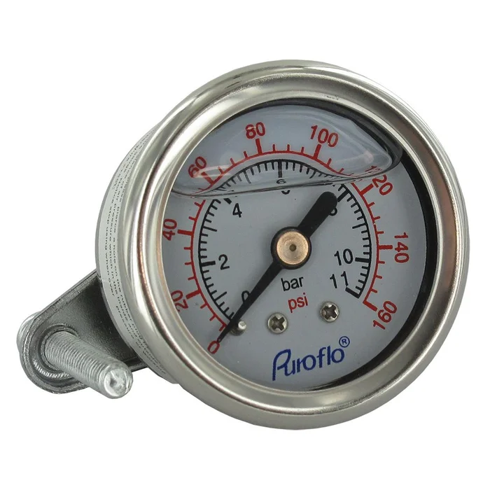 Puroflo Center Mount 1.5″ Stainless Pressure Gauge 0-160 psi 1/8″ NPT