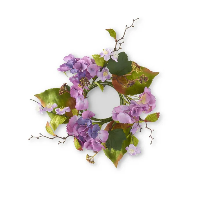 Purple Hydrangea Candle Ring/Wreath