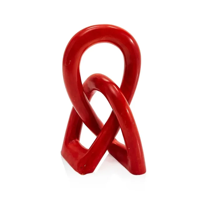 Red Love Knot Twisted Sculpture (A+D) Online Sale