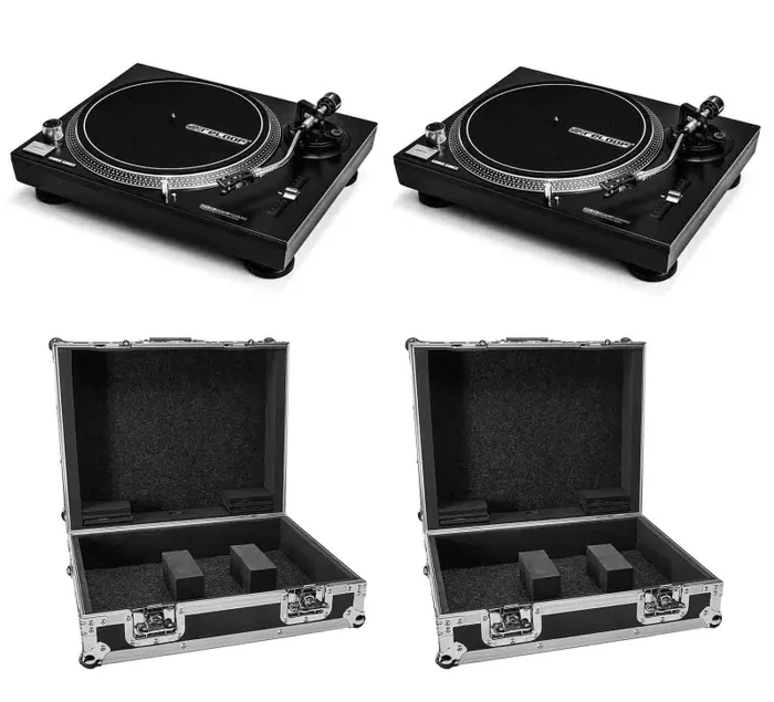 Reloop RP-1000 MK2 Dual DJ Turntable Package with Cases