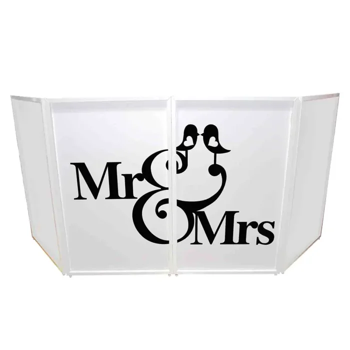 REPLACEMENT SCRIMS ProX XF-SMRMRS20X2 Set of Two Mr and Mrs Facade Enhancement Scrims – Black Script on White