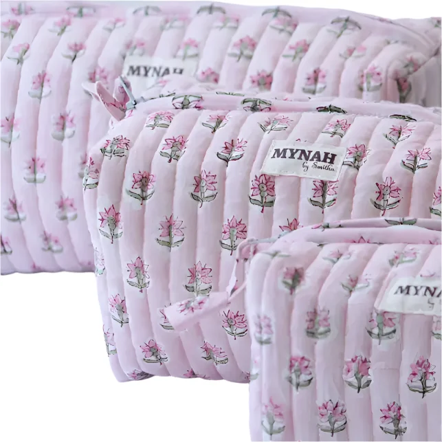Rosy Mist Floral Cosmetic Bag