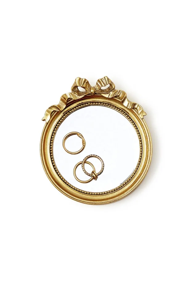 ROUND MIRROR TRINKET TRAY