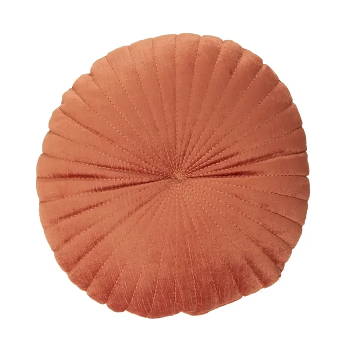 Salmon Velvet Seashell Round Pillow Online