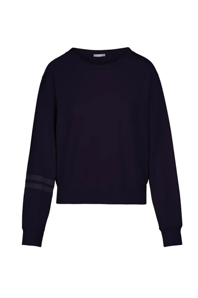 SAMMIE SWEATSHIRT WITH SATIN STRIPES