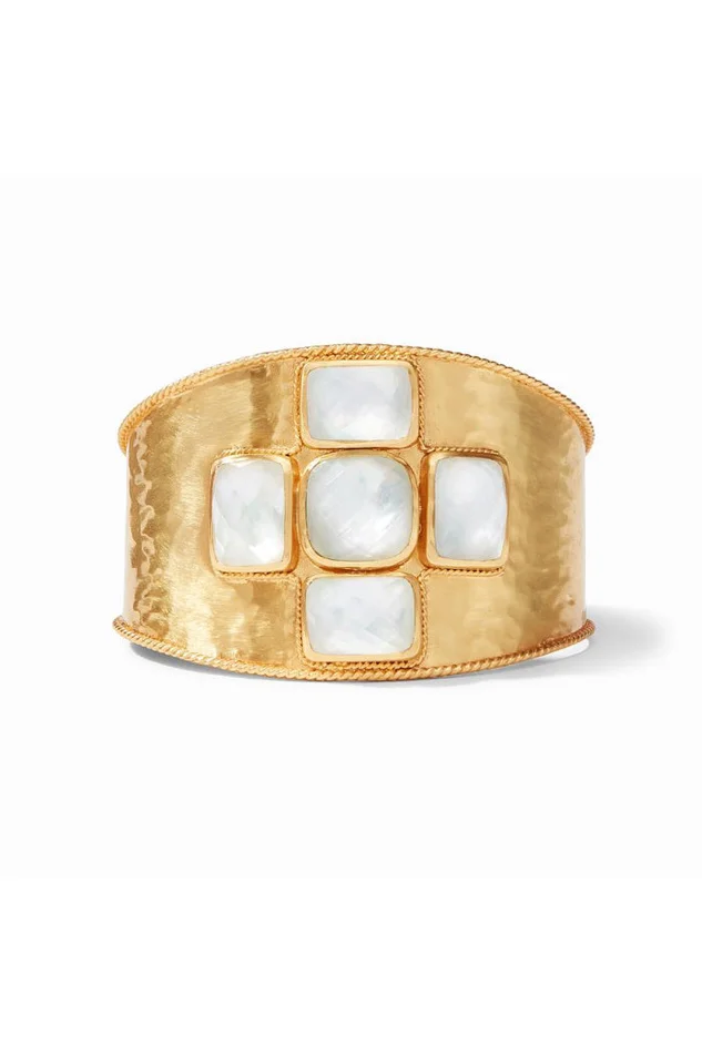 Savoy Cuff Gold Iridescent Clear Crystal