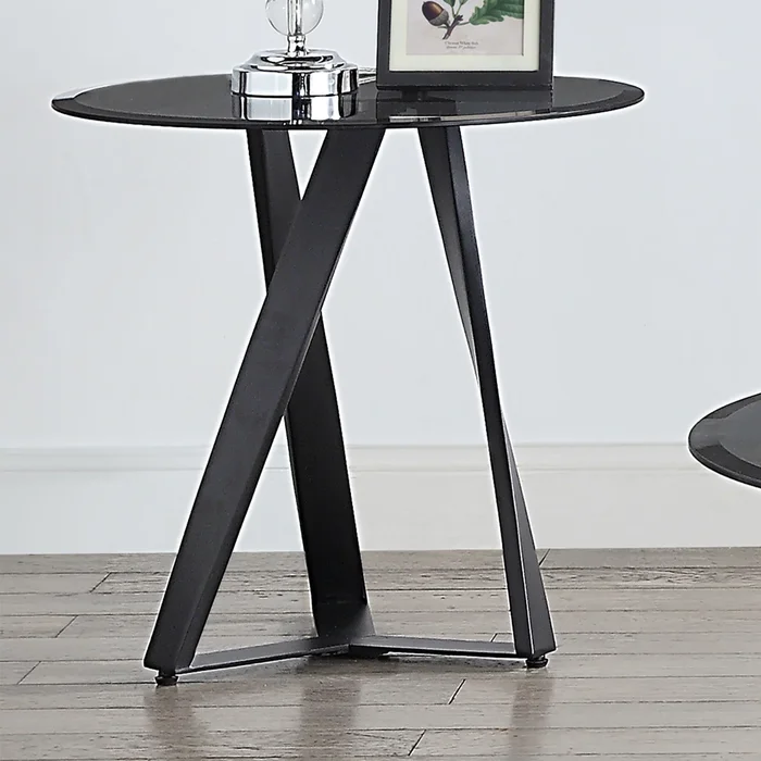 Scort Contemporary Grey 24-inch Glass Top Side Table by Furniture of America