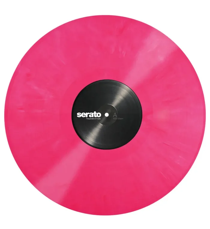 Serato SCV-PS-PNK-OV 12″ Pink Control Vinyl Pressing for Serato DJ Pro (Pair)