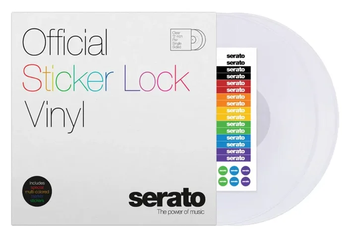 Serato SCV-PS-SL-BM Sticker Lock 12-Inch Control Vinyl pressing for Serato DJ – Pair