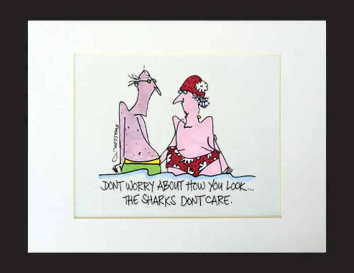 Sharks Don’t Care Matted Print